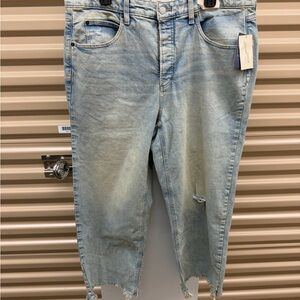 Universal Thread Light Blue Cropped Distressed Jeans
